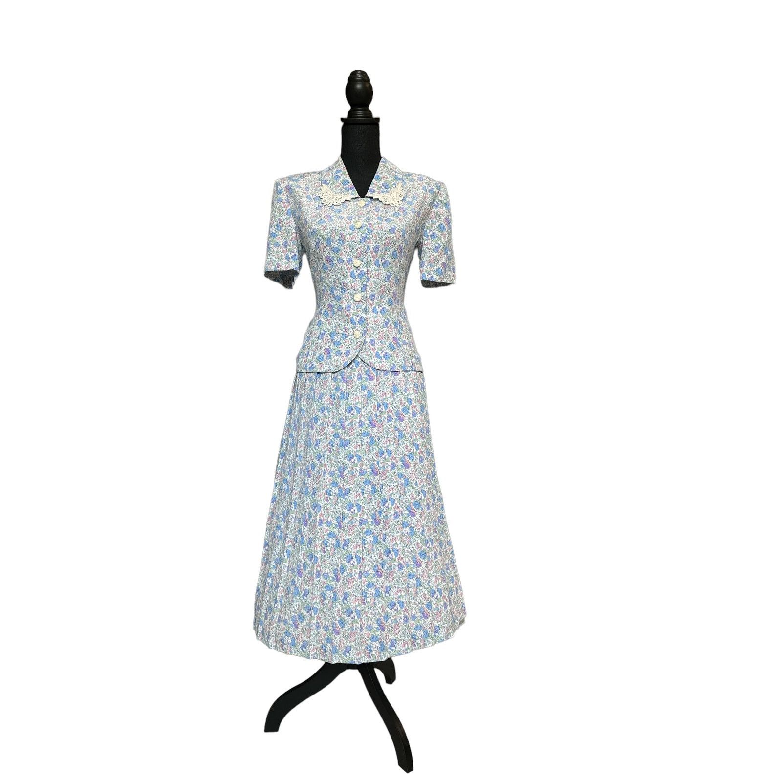 Vintage Vintage Fit n Flare secretary dress 70s does 50s Leslie Fay Size M / US 6-8 / IT 42-44 - 6 Thumbnail