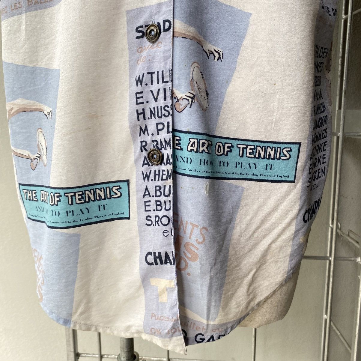 Japanese Brand Jose Allen Coquille Tennis Print Shirt Size US L / EU 52-54 / 3 - 14 Thumbnail