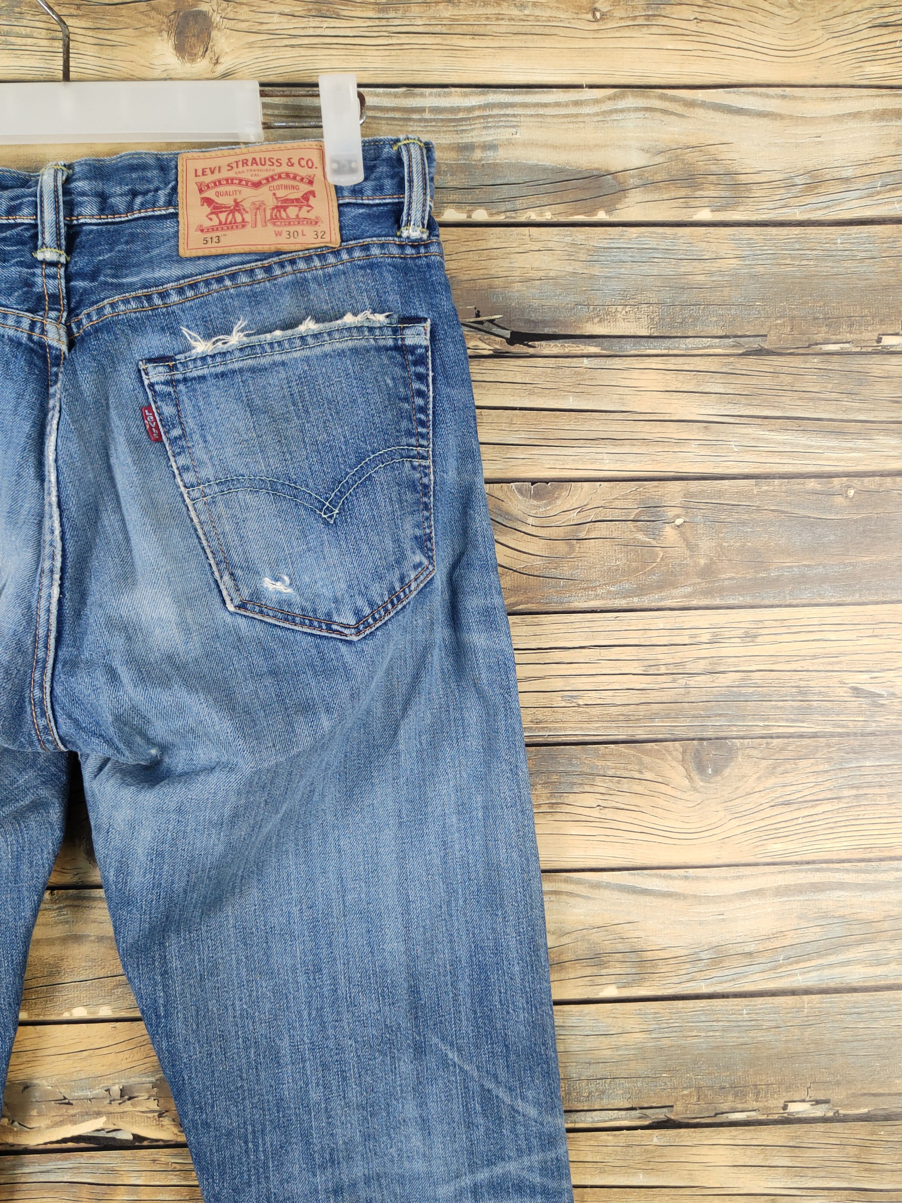 Levi's Levi's Blue Distressed Ripped Jeans #W1691 Size US 30 / EU 46 - 11 Thumbnail
