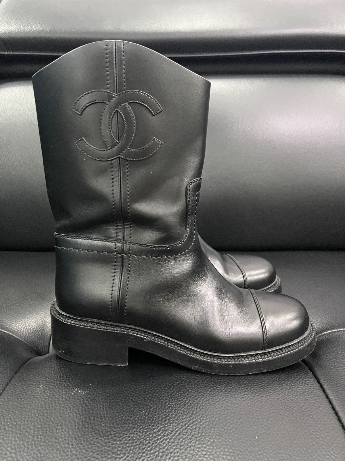 Chanel Chanel Double C Mid-Calf Riding Boots Size US 8 / IT 38 - 8 Thumbnail