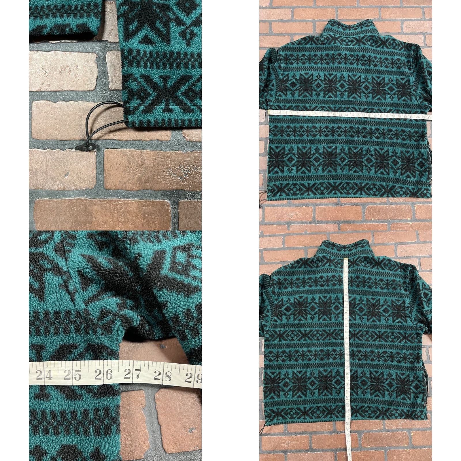 Eddie Bauer Eddie Bauer Pullover 1/4 Zip Jacket Fleece Fair Isle Green Mexico Vintage Men XL Size US XL / EU 56 / 4 - 8 Thumbnail