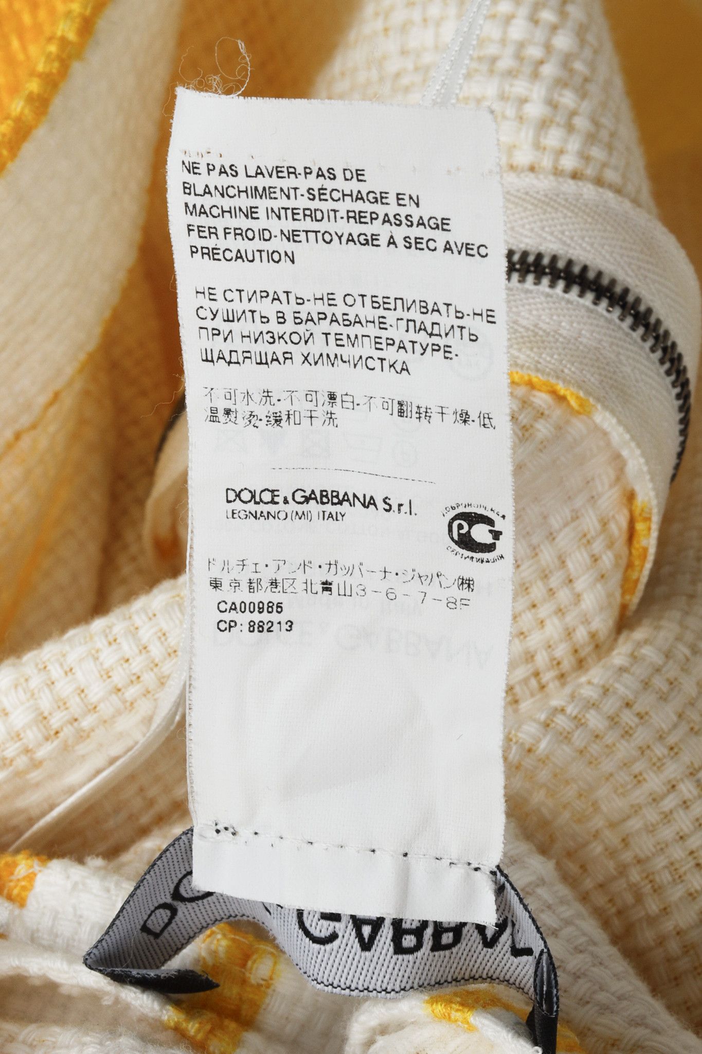 Dolce & Gabbana Dolce & Gabbana Yellow and White Striped Jacquard Mini Dress Size M / US 6-8 / IT 42-44 - 9 Thumbnail