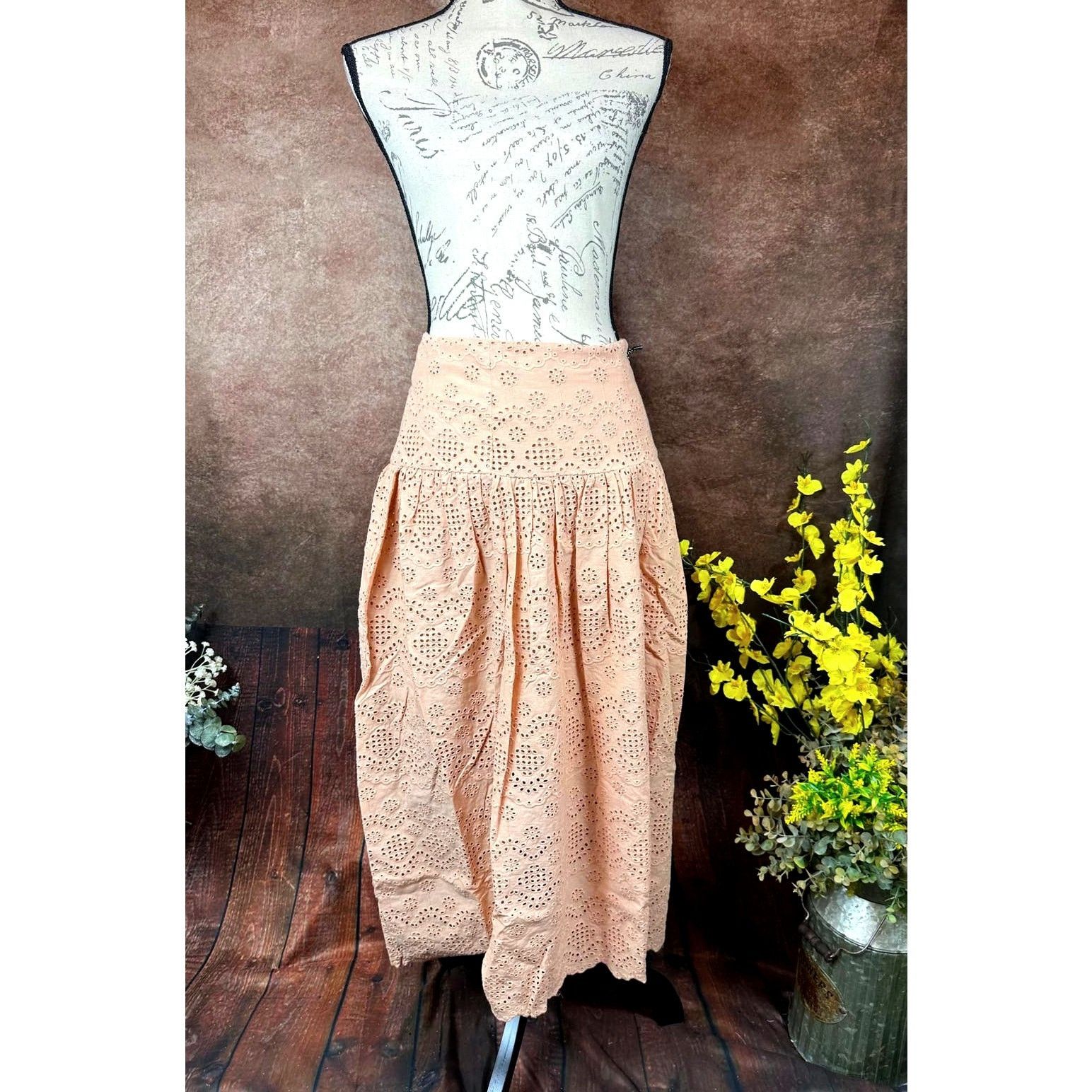 Other St Roche Winona Organic Cotton Peasant Skirt Midi Tan 4 Size 27" / US 4 / IT 40 - 4 Thumbnail