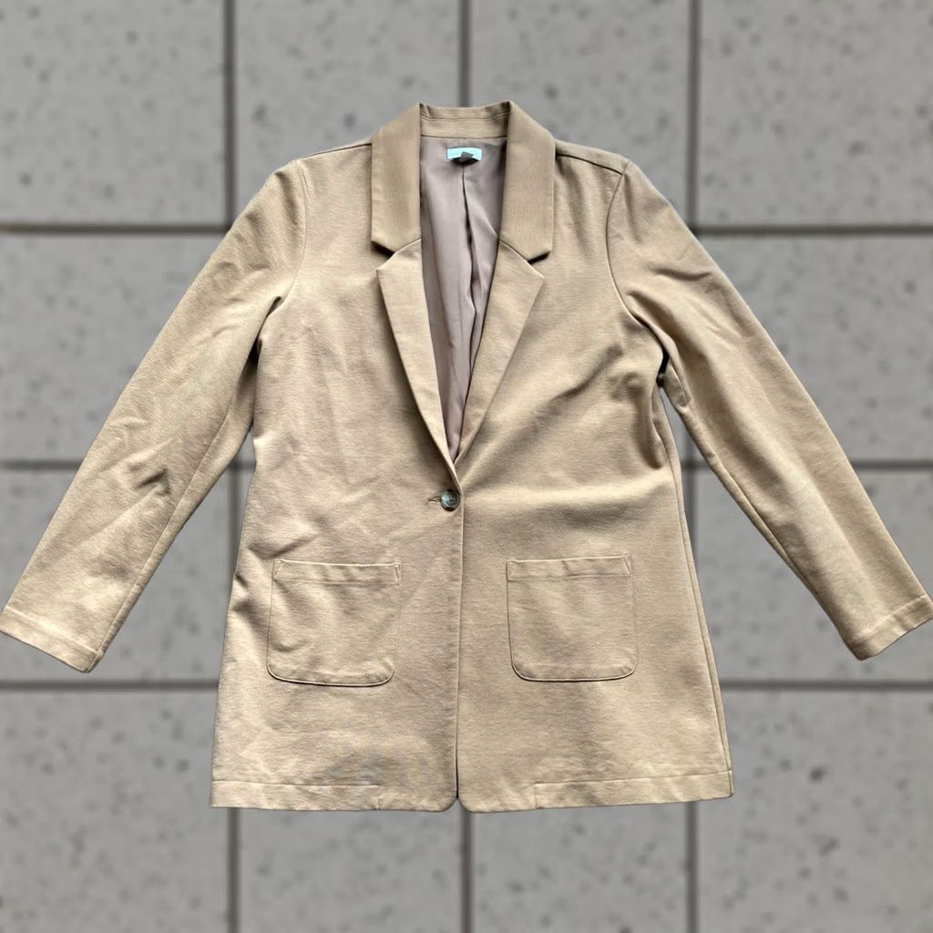 Vintage Garnet Hill Blazer Womens Size 8 Tan Beige Knit Relaxed Button Classic Preppy Academia Sports Coat Autumn Winter Spring Fall Womens Size M / US 6-8 / IT 42-44 - 1 Thumbnail