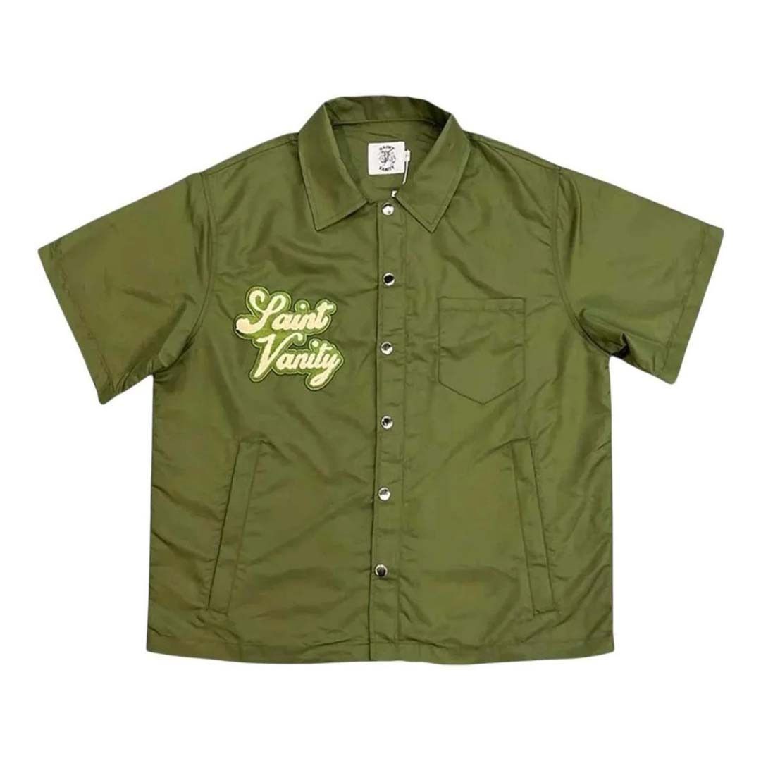 Saint Vanity Button Up Shirt Olive Green Size US XL / EU 56 / 4 - 1 Preview