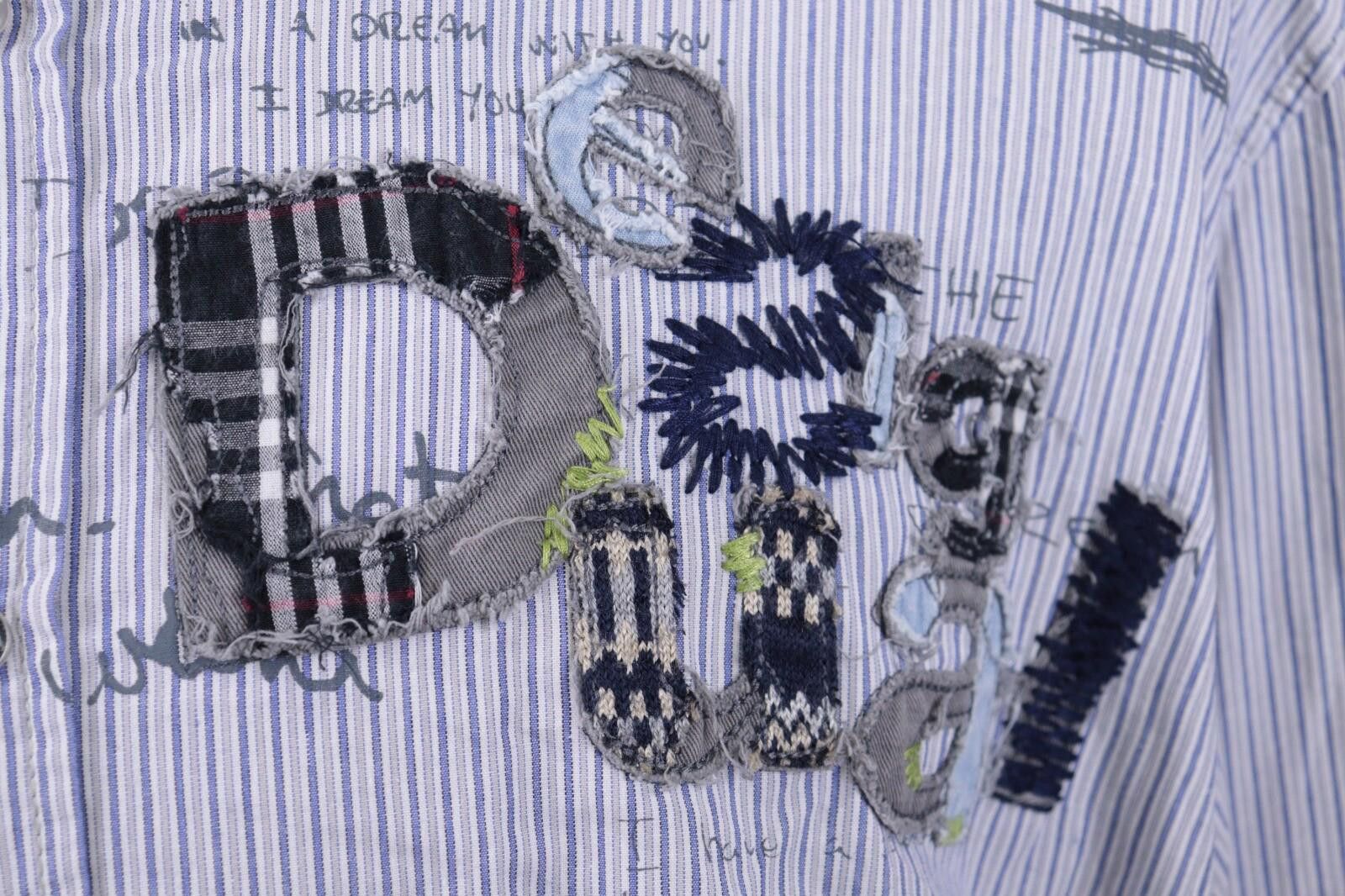 Desigual Desigual Regular Fit Blue Pinstripe Printed Shirt Sz XXL Size US XL / EU 56 / 4 - 4 Thumbnail