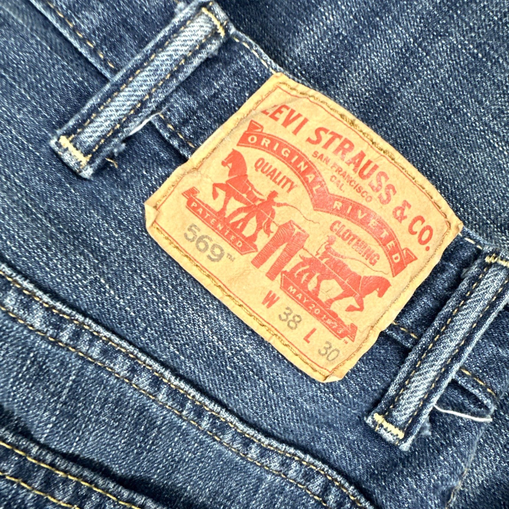 Levi's VINTAGE Levi's 569 Jeans Mens 38x30(28) Blue Straight Medium Wash Denim Y2K Wide Leg Size US 38 / EU 54 - 2 Thumbnail