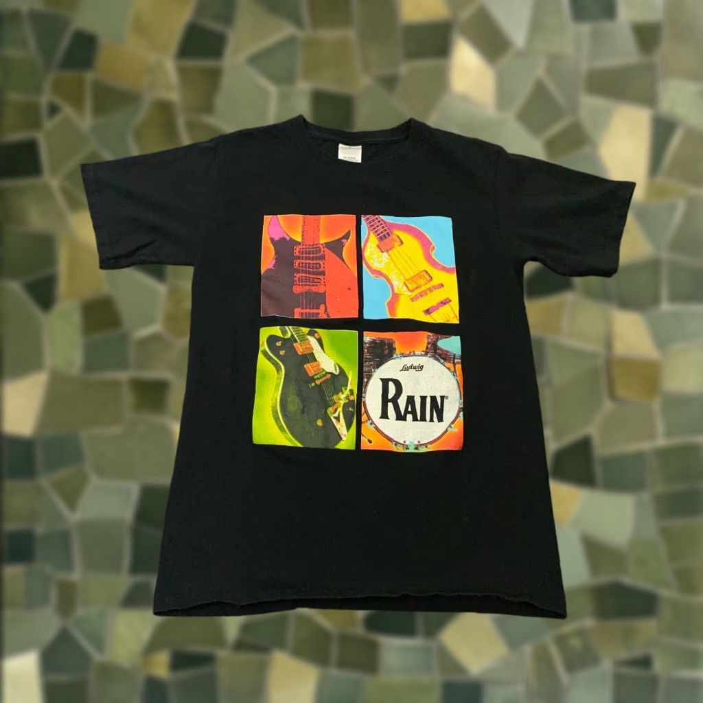 Rains VINTAGE Ludwig Rain Shirt Mens Small Black Music Guitars Drums Band Drummer Shirt Short Sleeve Crew Neck Cotton Jersey Graphic Print T-Shirt Men Size US S / EU 44-46 / 1 - 1 Thumbnail