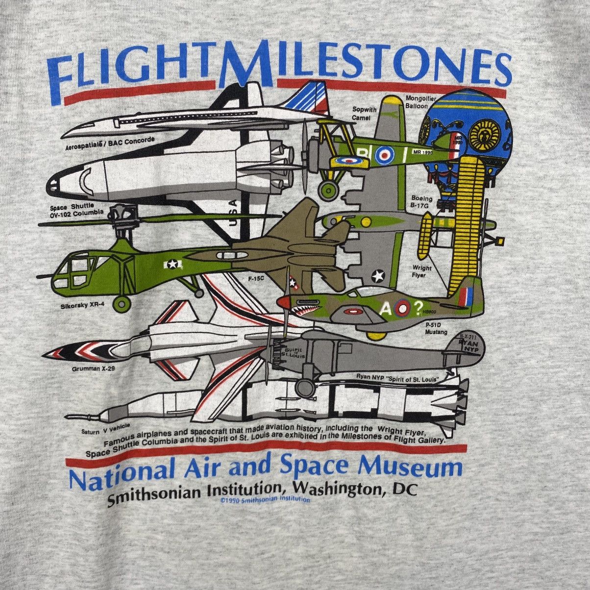 Arts & Science Vintage Smithsonian Institution Flight Milestones Tee Shirt Size US XL / EU 56 / 4 - 2 Thumbnail