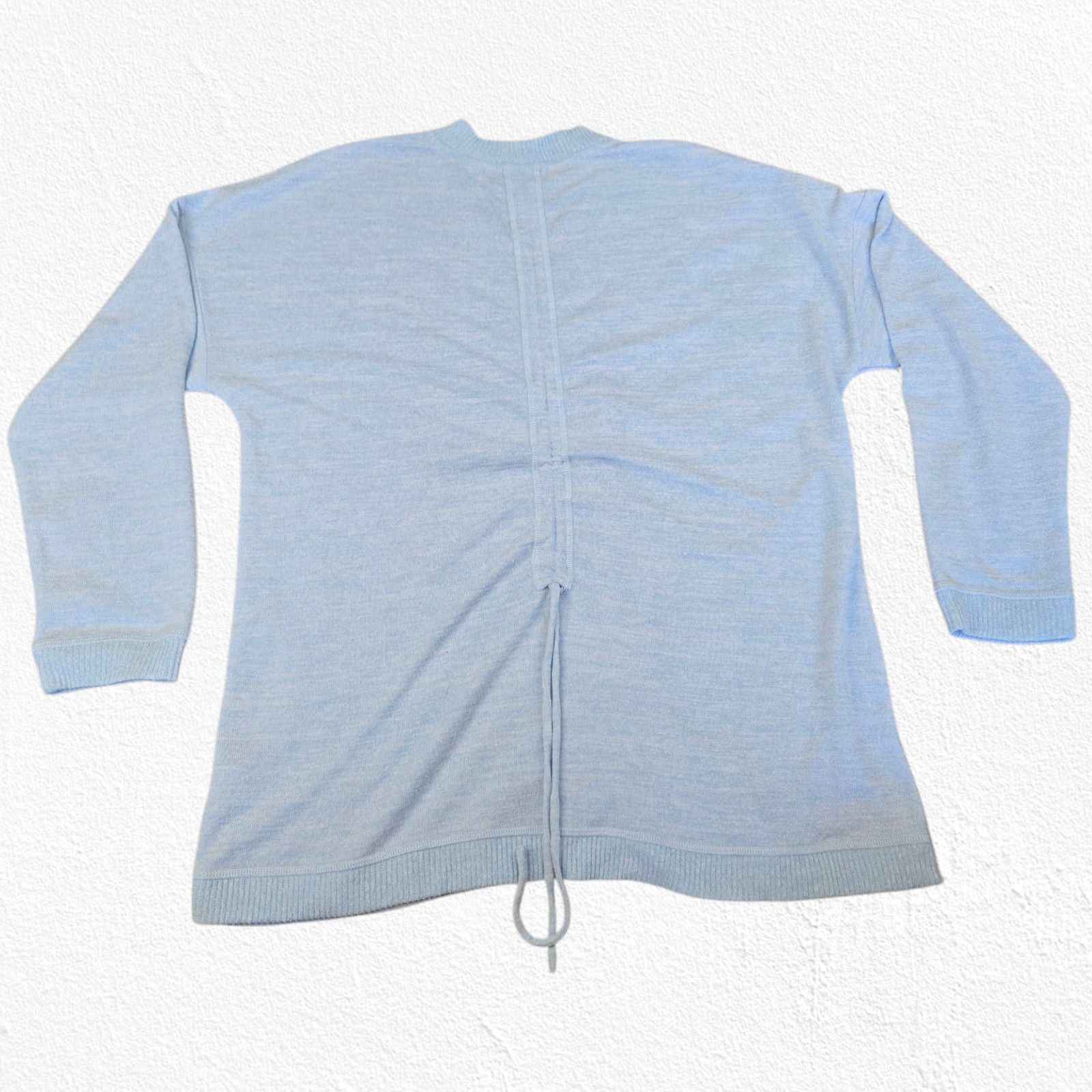 Other Light Blue Ruched Back Open Front Cardigan Size Large Petite Size L / US 10 / IT 46 - 11 Thumbnail
