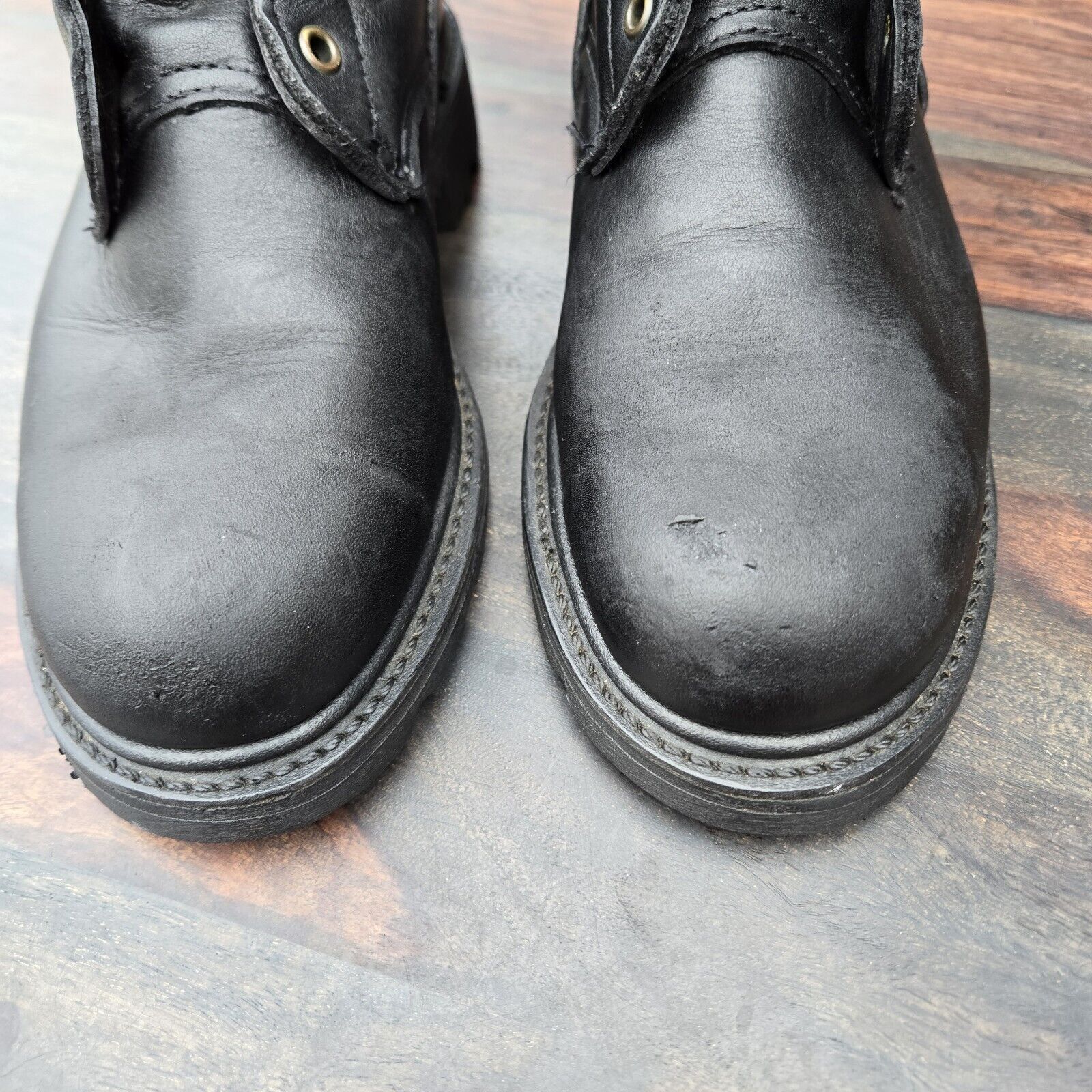 Red Wing Vintage Red Wing Black Leather Women Steel Toe Boots S 7 BB4 Size US 7 / EU 40 - 8 Thumbnail