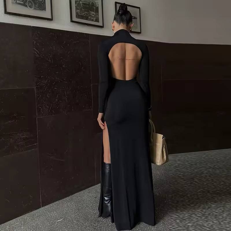 Japanese Brand × Vintage sophisticated dress with back neckline and long sleeves Size M / US 6-8 / IT 42-44 - 1 Thumbnail