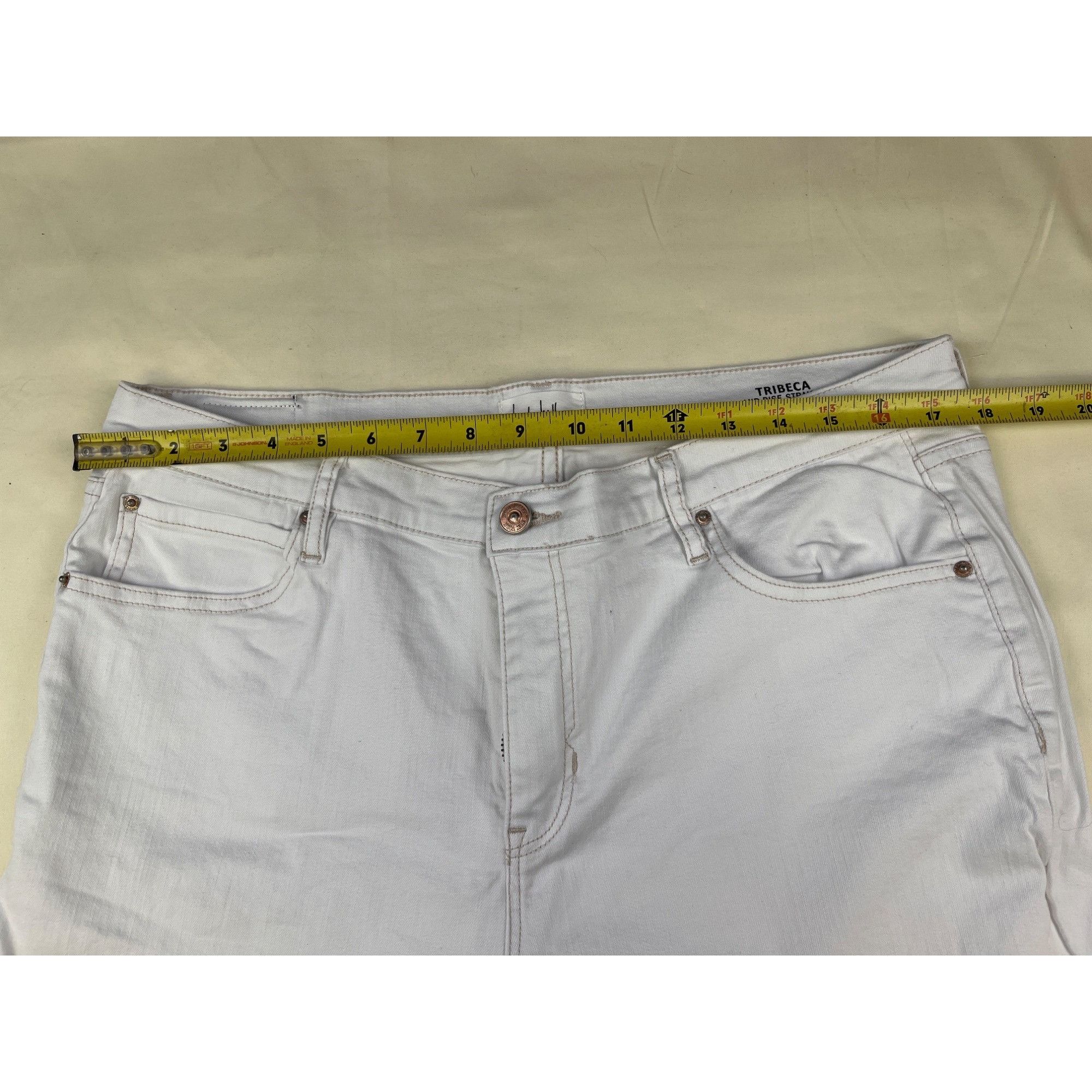 Nicole Miller Nicole Miller Women's White Mid Rise Straight/Skinny Jeans S Size 38" / US 16 / IT 52 - 3 Thumbnail