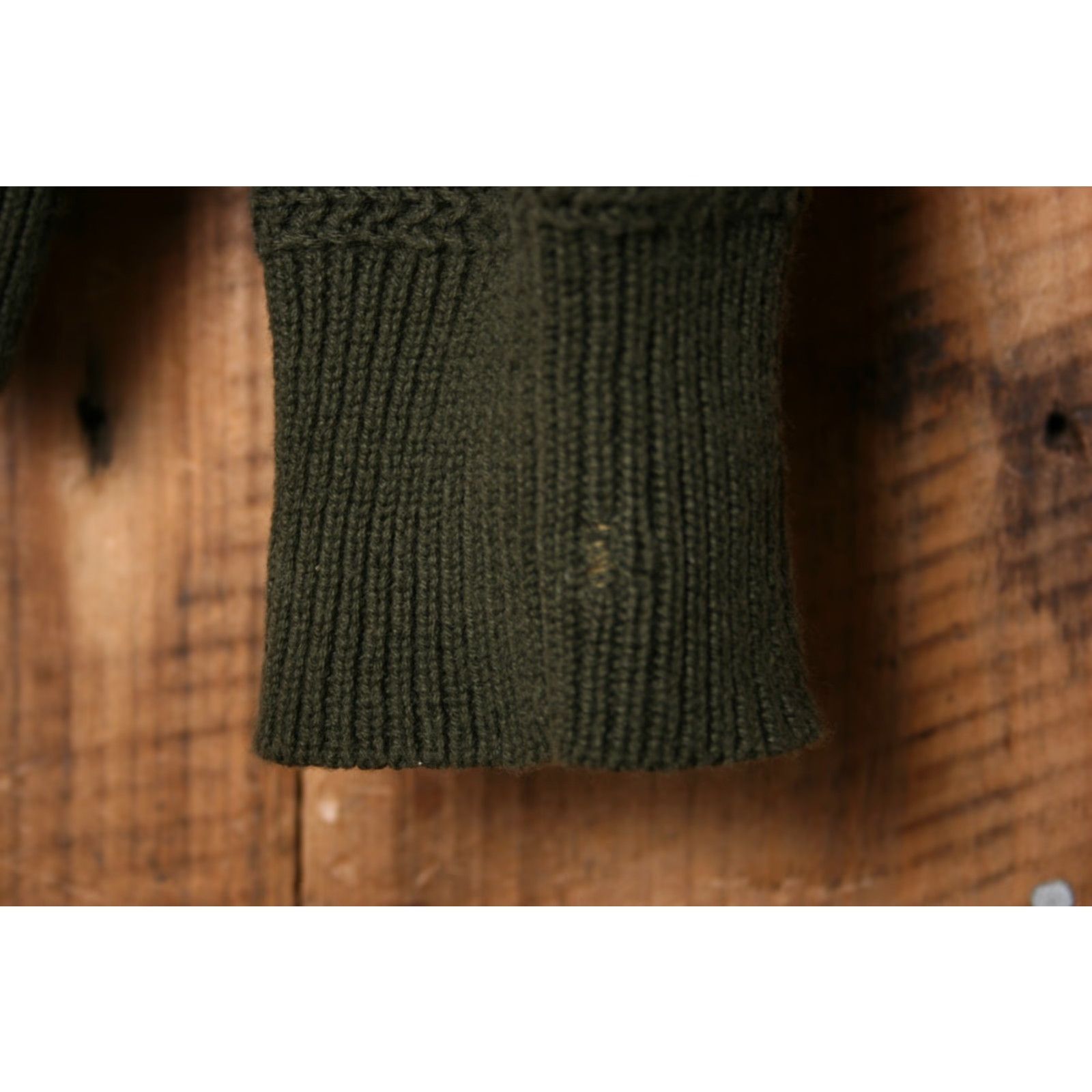 Polo Ralph Lauren VINTAGE Polo Ralph Lauren Green Rib Knit Rugby Military Shawl Collar Sweater Men's Sz. L Size US L / EU 52-54 / 3 - 6 Thumbnail