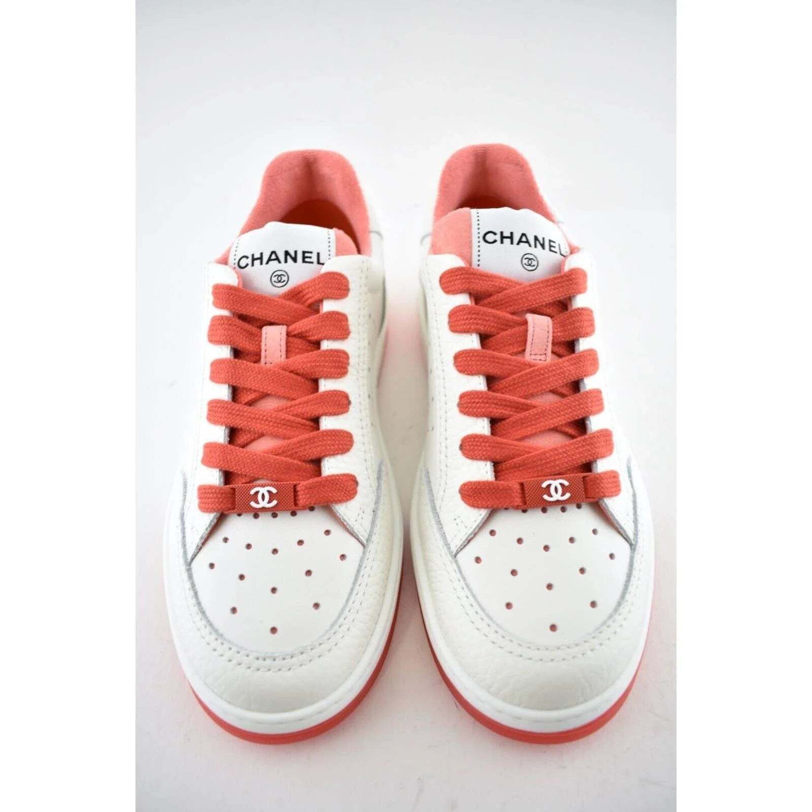 Chanel 22P CC Logo Flat Lace Up Tie Runner Trainer Sneaker 38 Size US 8 / IT 38 - 4 Thumbnail
