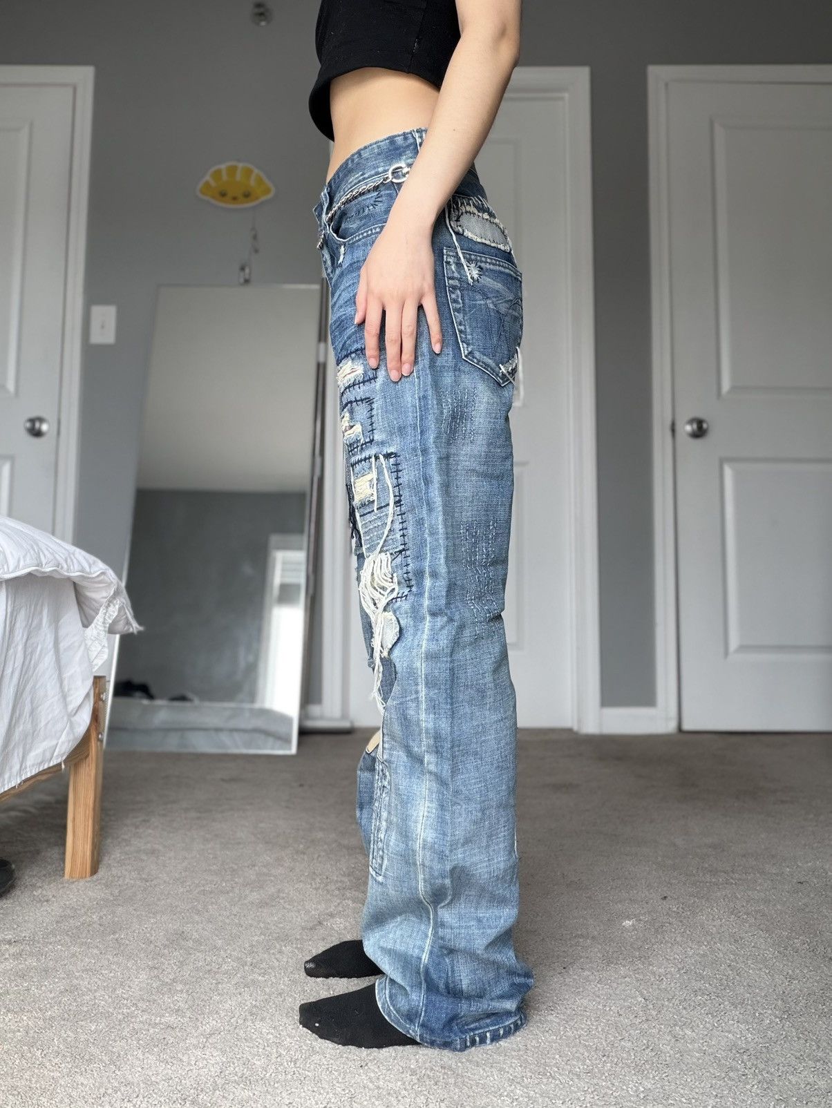 Vintage Vintage Patchwork Distressed Denim Size US 30 / EU 46 - 2 Thumbnail