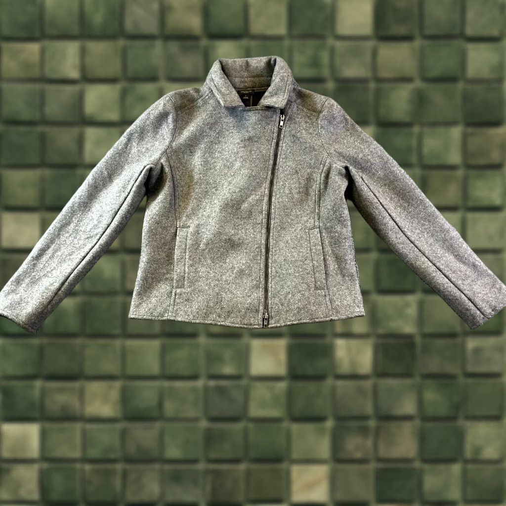 Ann Taylor Ann Taylor Biker Jacket Women's 8 Gray Polyester Asymmetrical Zip Moto Travel Jacket Size M / US 6-8 / IT 42-44 - 1 Thumbnail