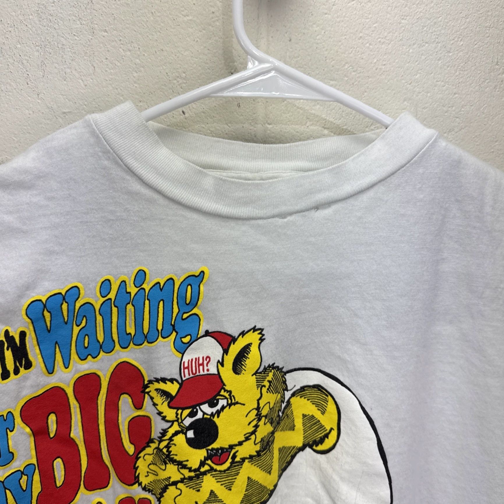 Vintage VINTAGE 1990s Waiting on My Big Dream Lunch Graphic T-Shirt Mens XL White Casual Humor Cotton Size US XL / EU 56 / 4 - 5 Thumbnail