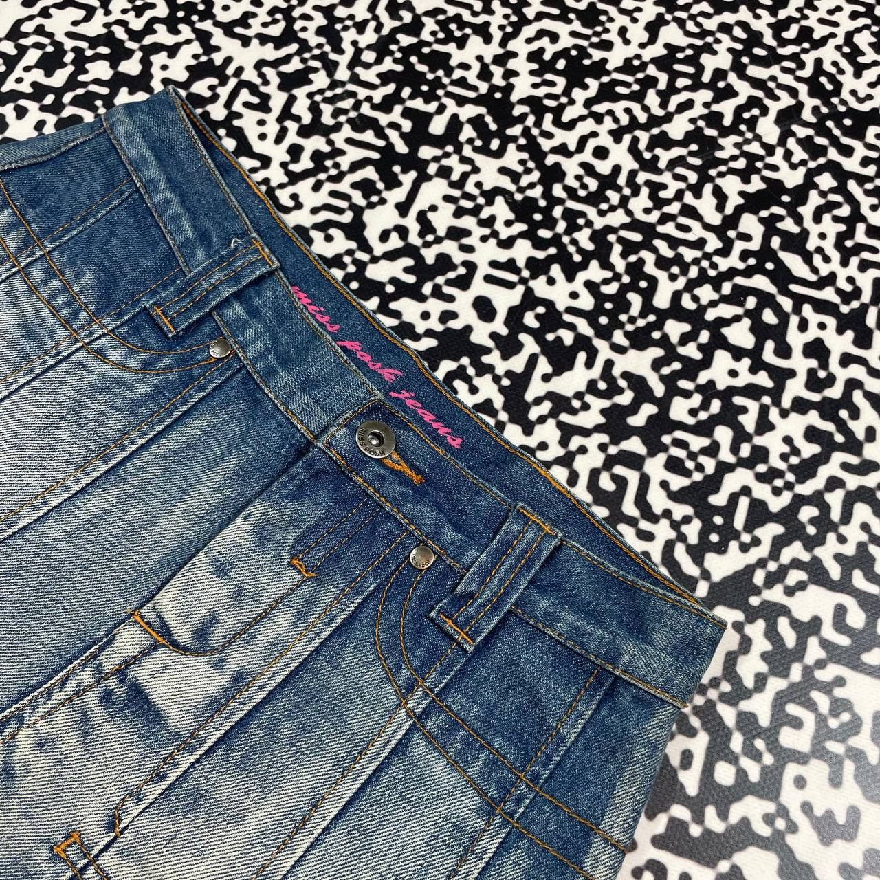 Japanese Brand Vintage Y2K Japanese Flared Retro Denim Mini Skirt 90s Style Size 27" / US 4 / IT 40 - 9 Thumbnail
