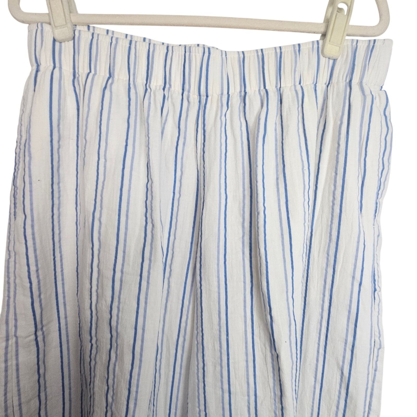 PACCBET Pact Atlantic Stripe Sea Salt Double Gauze Wide Leg Pants Size 34" / US 12 / IT 48 - 2 Thumbnail