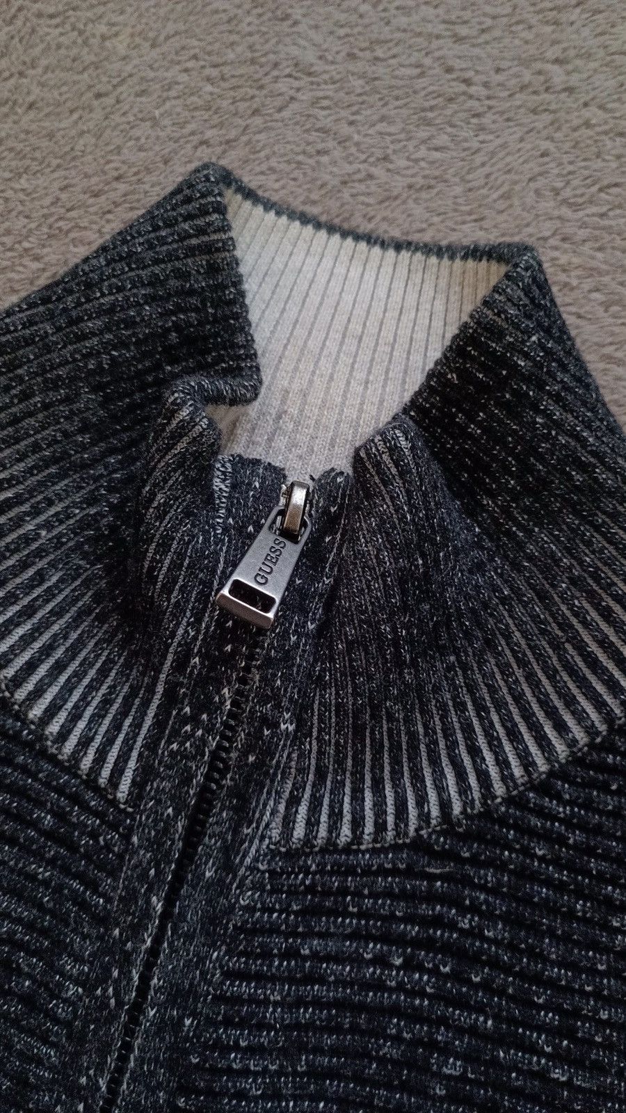 Guess × If Six Was Nine × Le Grande Bleu (L.G.B.) Guess Cable Knit Fisherman Zip Sweater If6was9 LGB vibe Size US L / EU 52-54 / 3 - 3 Thumbnail