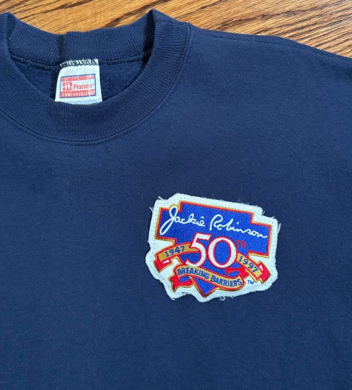 Vintage Vintage Jackie Robinson 50th Anniversary Crewneck Sweatshirt Size US XL / EU 56 / 4 - 2 Thumbnail