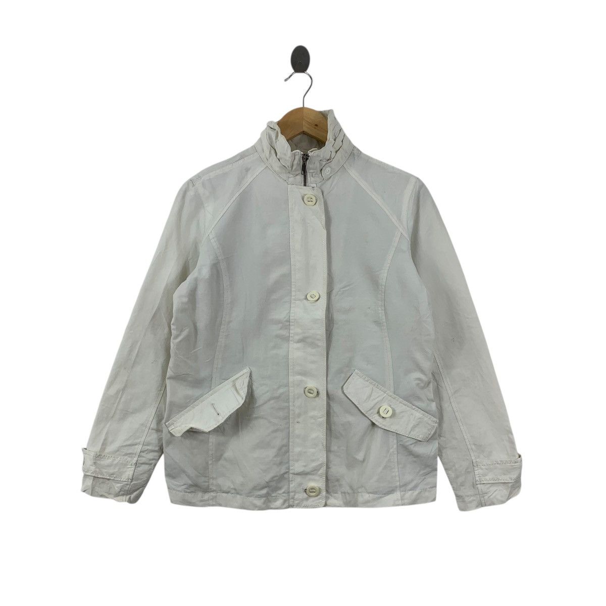 Lands' End Vintage LANDS’ END Outdoor Camping White Jacket Windbreaker Size XS / US 0-2 / IT 36-38 - 1 Thumbnail