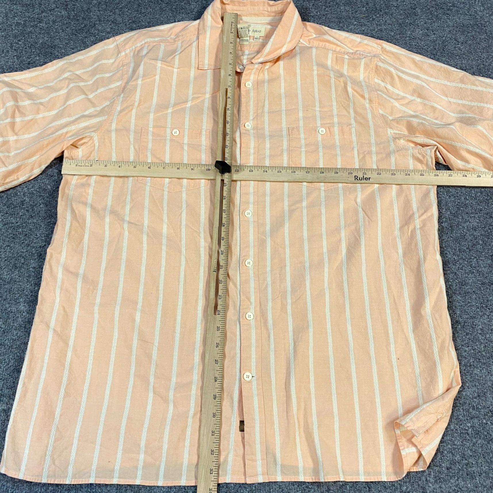 The Territory Ahead Territory Ahead Shirt 2XLT Orange Striped Short Sleeve 100% Cotton Size US XXL / EU 58 / 5 - 4 Thumbnail