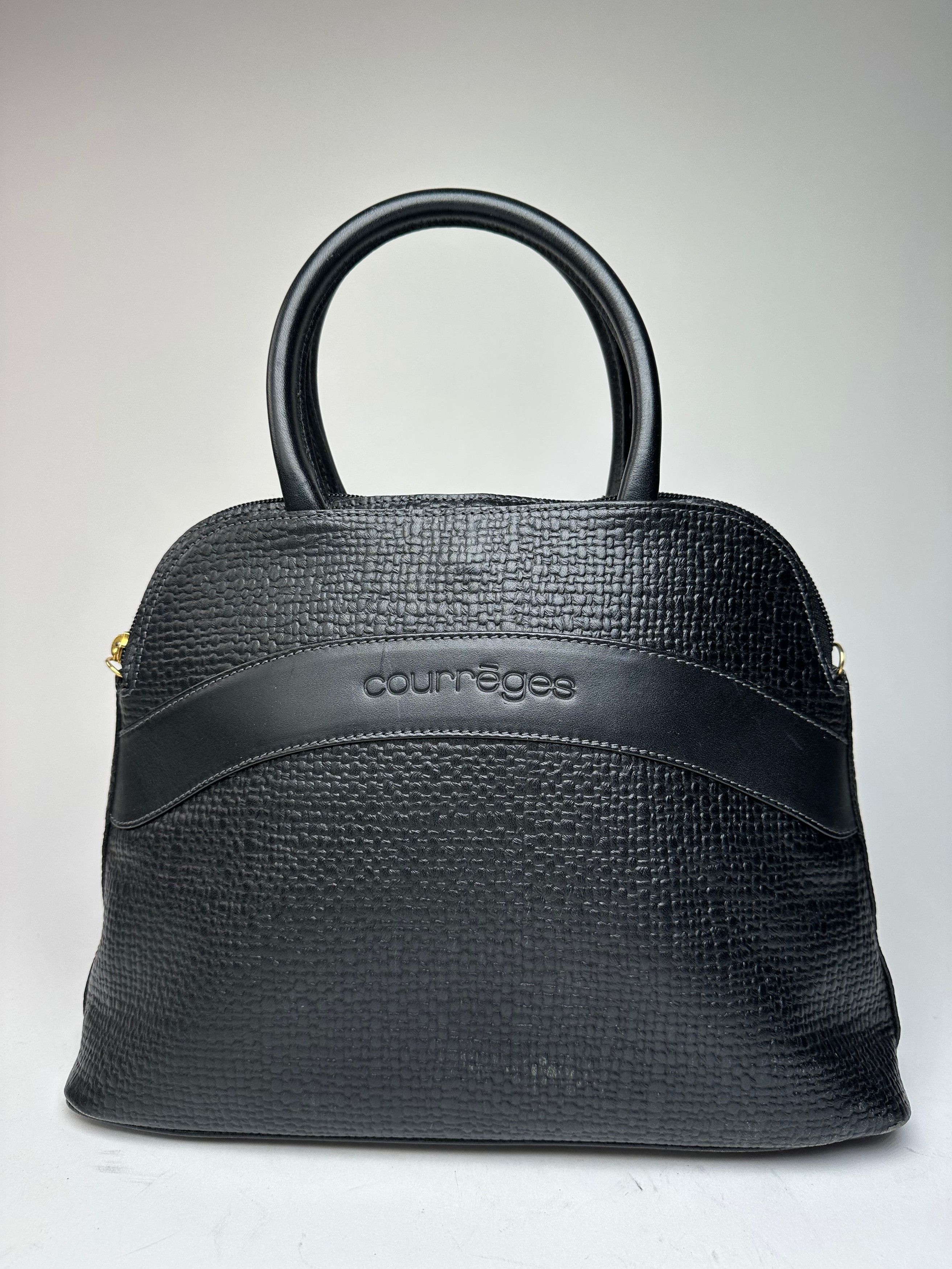 Courreges Vintage Leather Handbag Navy Size ONE SIZE - 1 Thumbnail