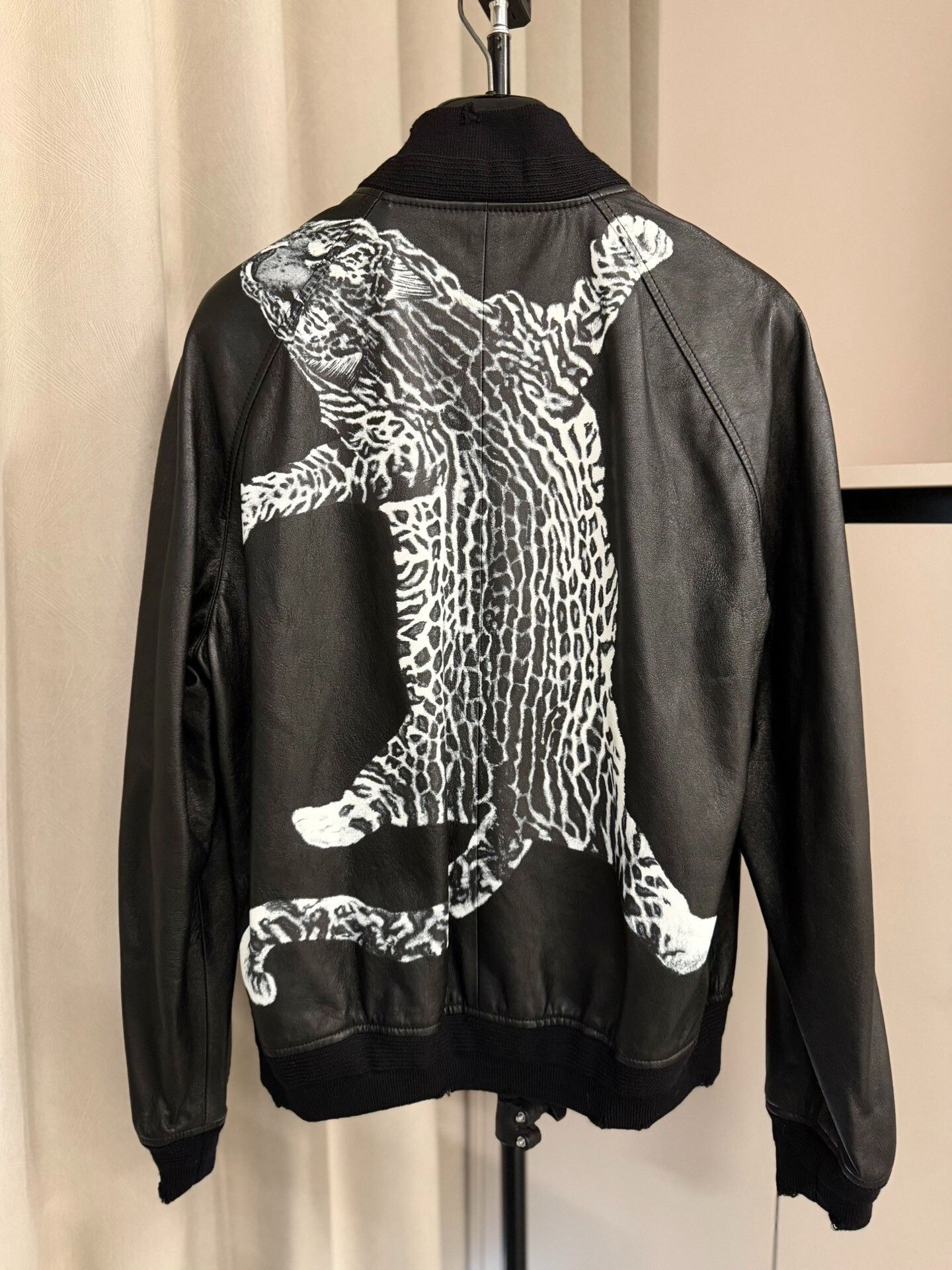 Anthony Vaccarello Saint Laurent Leopard Print Leather Jacket Size US M / EU 48-50 / 2 - 1 Thumbnail