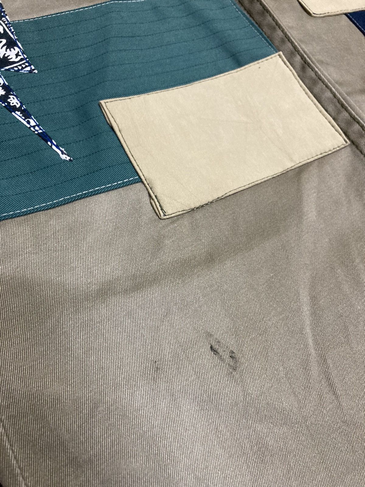 Kapital Reworked Blue Way Khaki Patchwork Pants Size US 32 / EU 48 - 10 Thumbnail