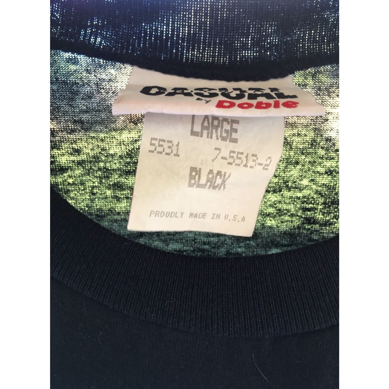 Vintage VINTAGE Casual Knit Wear By Dobie T-Shirt L Black 50/50 Polyester Cotton Casual Mens Size L / US 10 / IT 46 - 4 Thumbnail