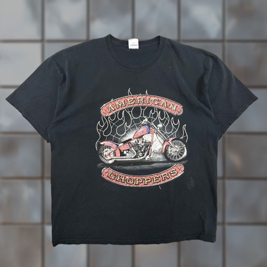 Gildan VINTAGE American Choppers Shirt Mens XL Black Motorcycle Biker Graphic T-Shirt Tee Size US XL / EU 56 / 4 - 1 Thumbnail