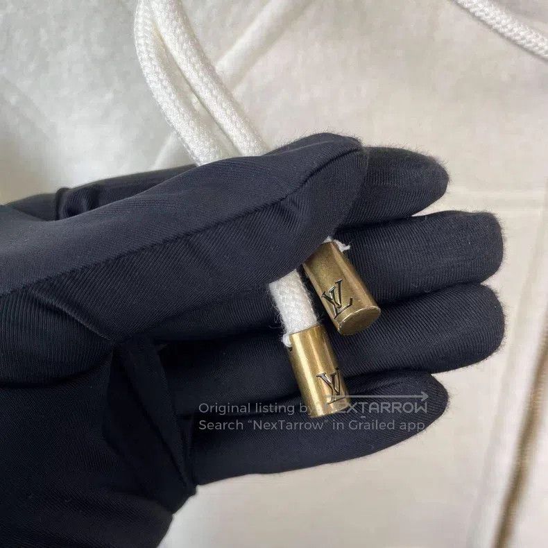 Louis Vuitton Louis Vuitton Cream-Embossed LV Hooded Zip Cashmere Jacket Size US S / EU 44-46 / 1 - 5 Thumbnail