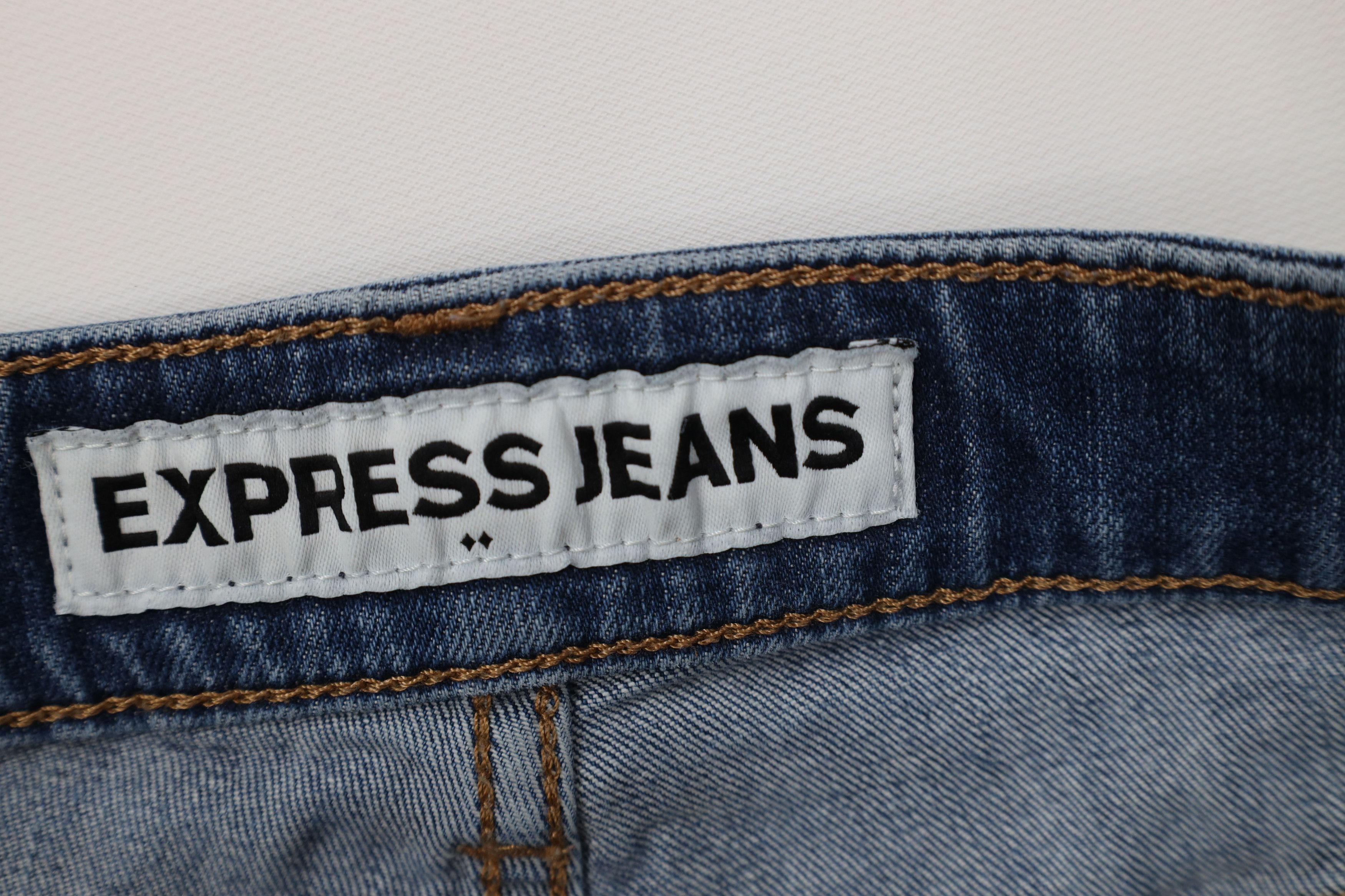 Express Express Stretch Rocco Slim Fit Straight Leg Denim Jeans Blue Size US 31 - 8 Thumbnail