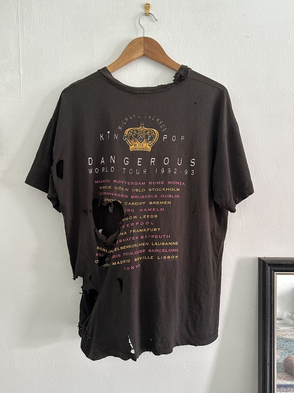 Vintage Vintage Michael Jackson Dangerous 1992 distressed Tee Size US XL / EU 56 / 4 - 2 Thumbnail