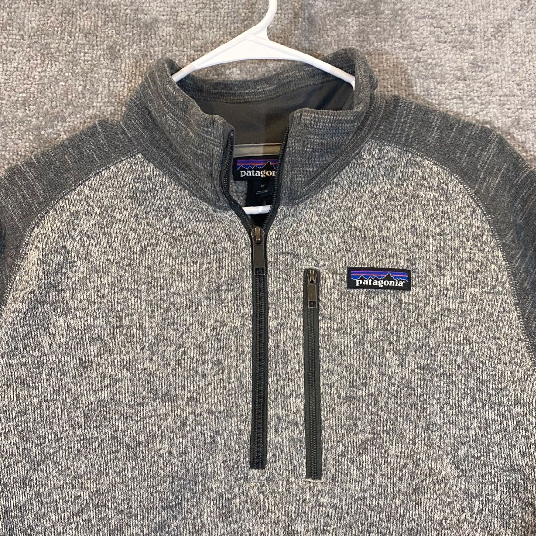 Patagonia Patagonia Better Sweater Mens M Heather Gray Quarter Zip Pullover Golf Hiking Walking All Seasons 1/4 Zip Logo Embroidered Gray Regular Mens Size US M / EU 48-50 / 2 - 2 Thumbnail
