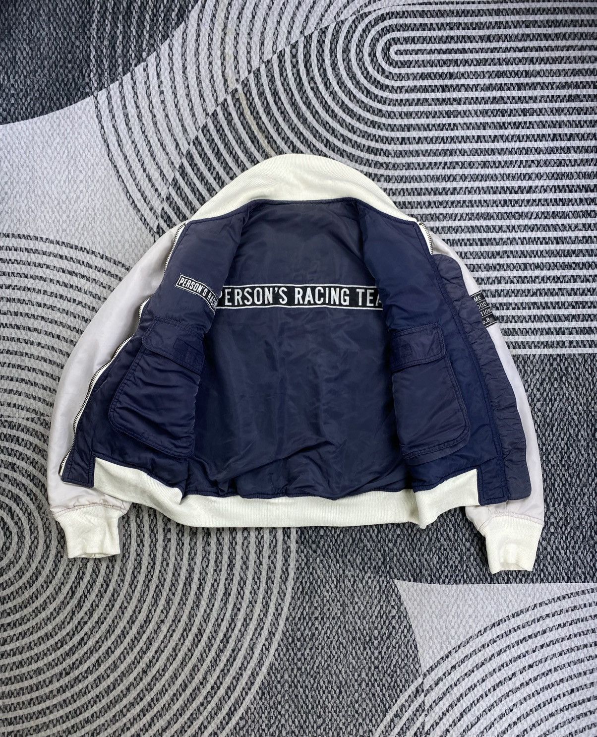 Vintage Vtg Person Racing Team Riversible Bomber Jacket With Patches Size US L / EU 52-54 / 3 - 10 Thumbnail