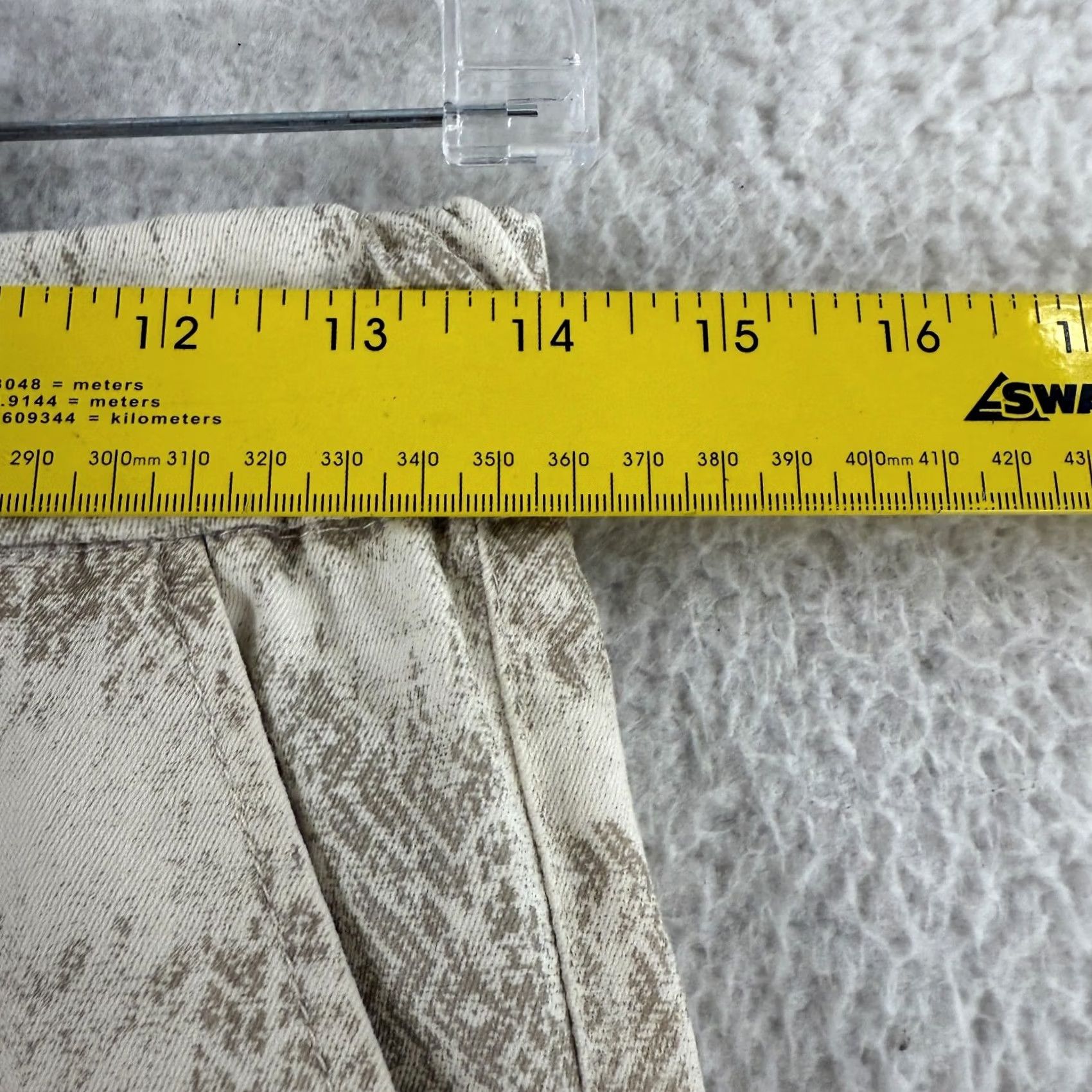 Vintage Bevy Flog Dafna Pants Womens Size 26 White Print Pull On Skinny Leg Trousers Size 26" / US 2 / IT 38 - 7 Thumbnail