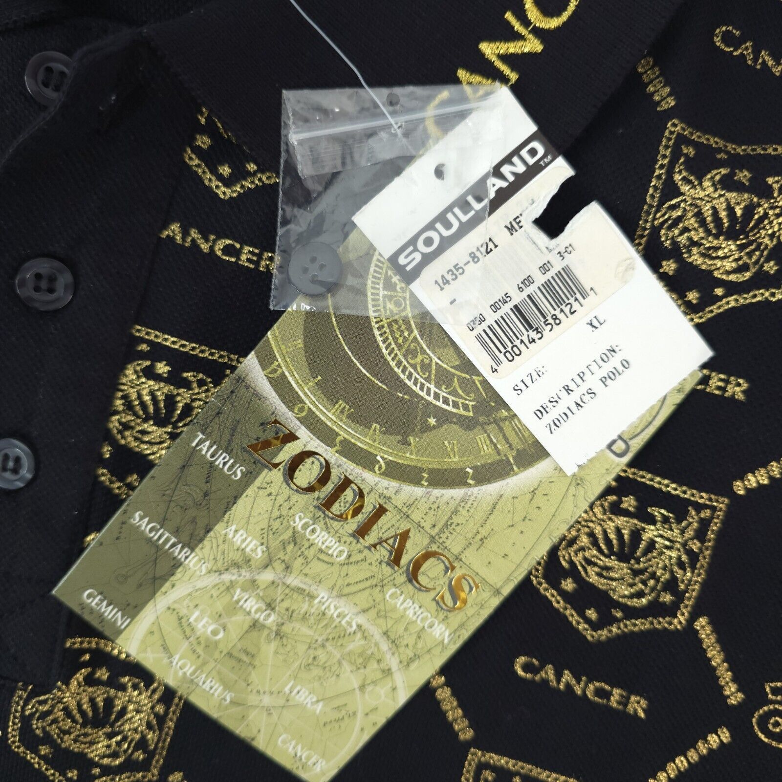 Soulland Soulland Polo Shirt XL Cancer Zodiac Astrology Celestial Y2K Size US XL / EU 56 / 4 - 9 Thumbnail