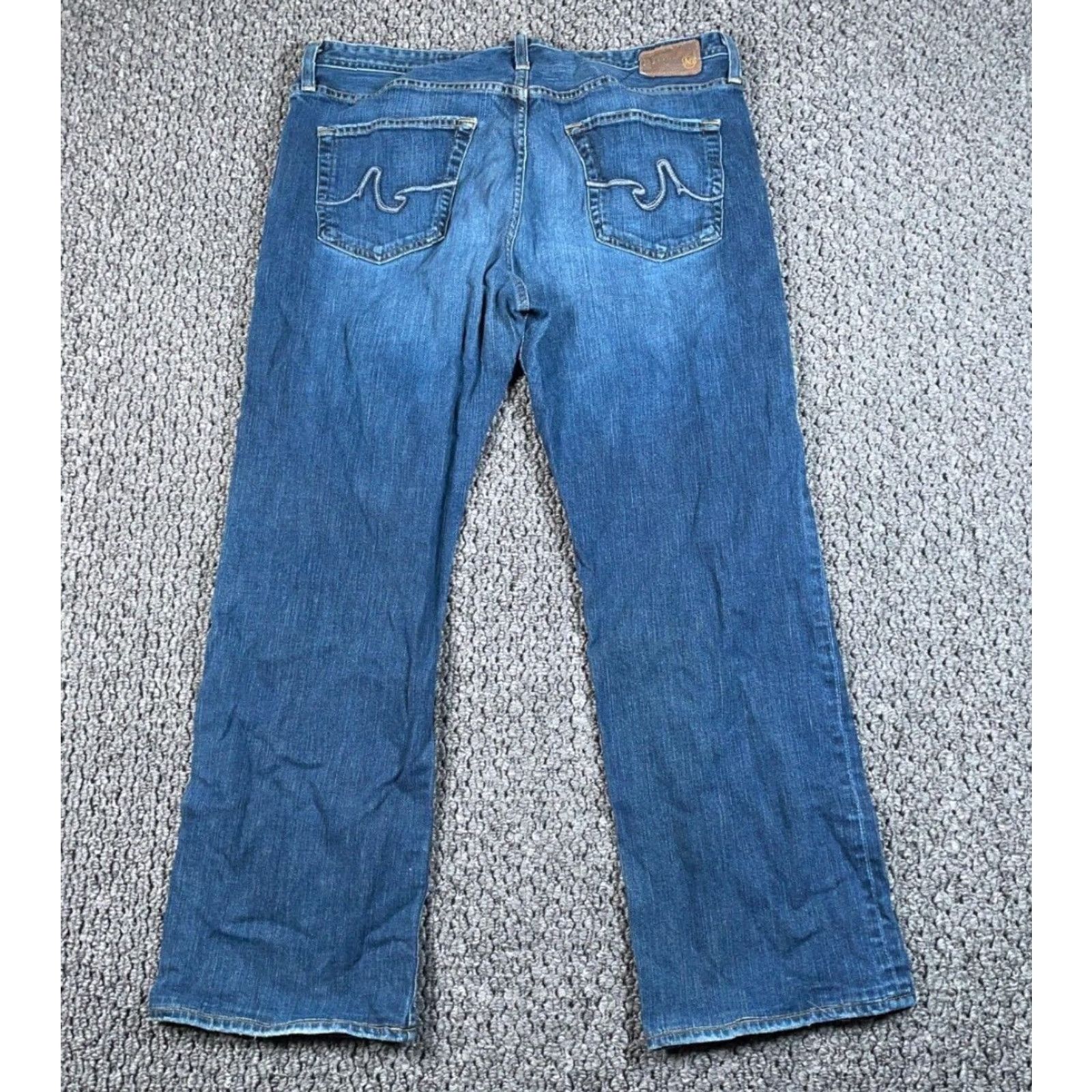 Denime AG Adriano Goldschmied Hero Jeans Men's 36 x 28 Blue Denim Relaxed Fit USA Made Jeans Size US 36 / EU 52 - 2 Thumbnail