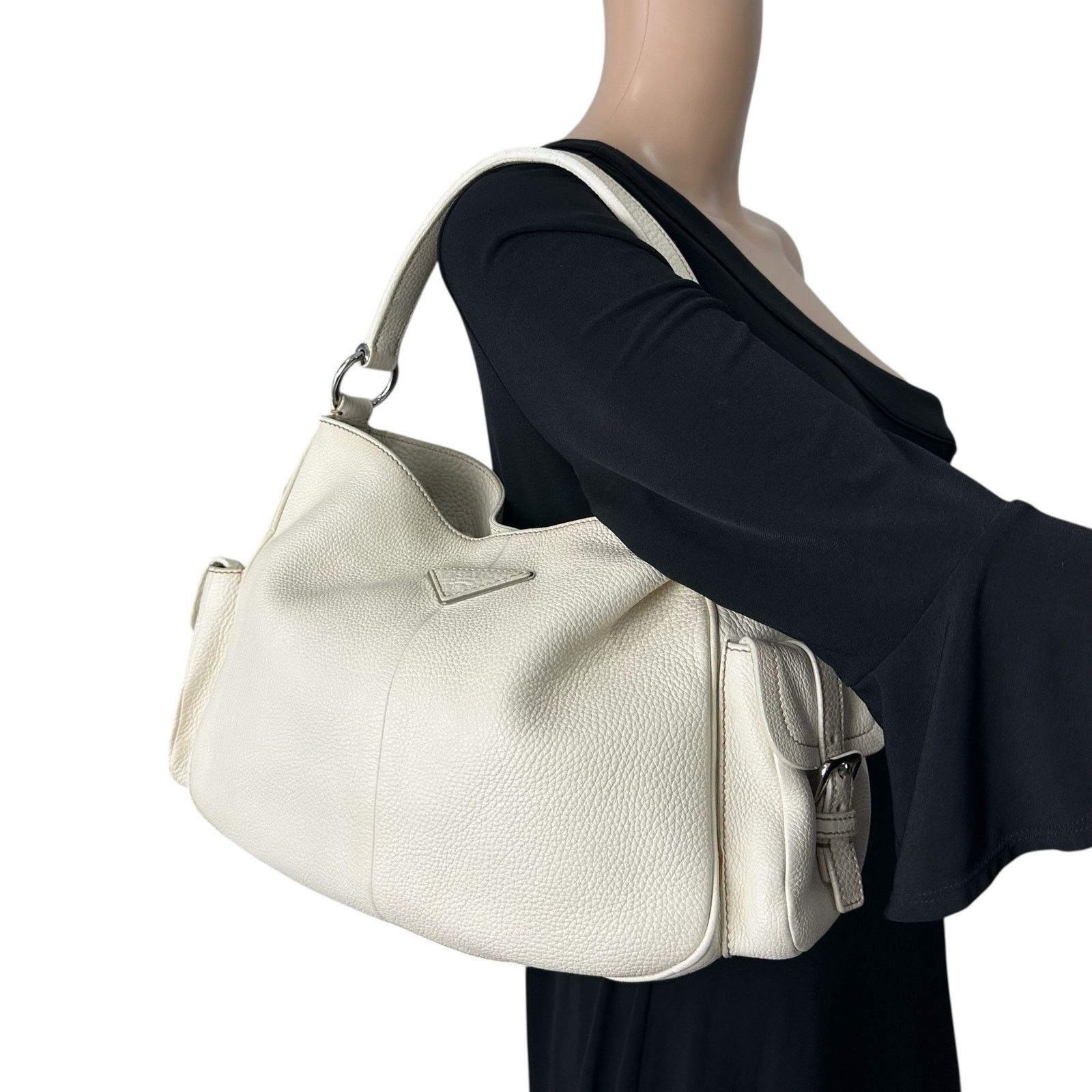 Prada Prada Leather Hobo Bag Size ONE SIZE - 8 Thumbnail