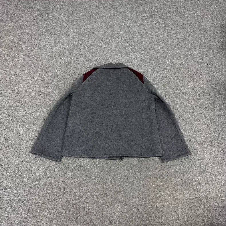 Hermes Hermes Grey Leather Patch Short Cashmere Jacket Size XS / US 0-2 / IT 36-38 - 2 Thumbnail
