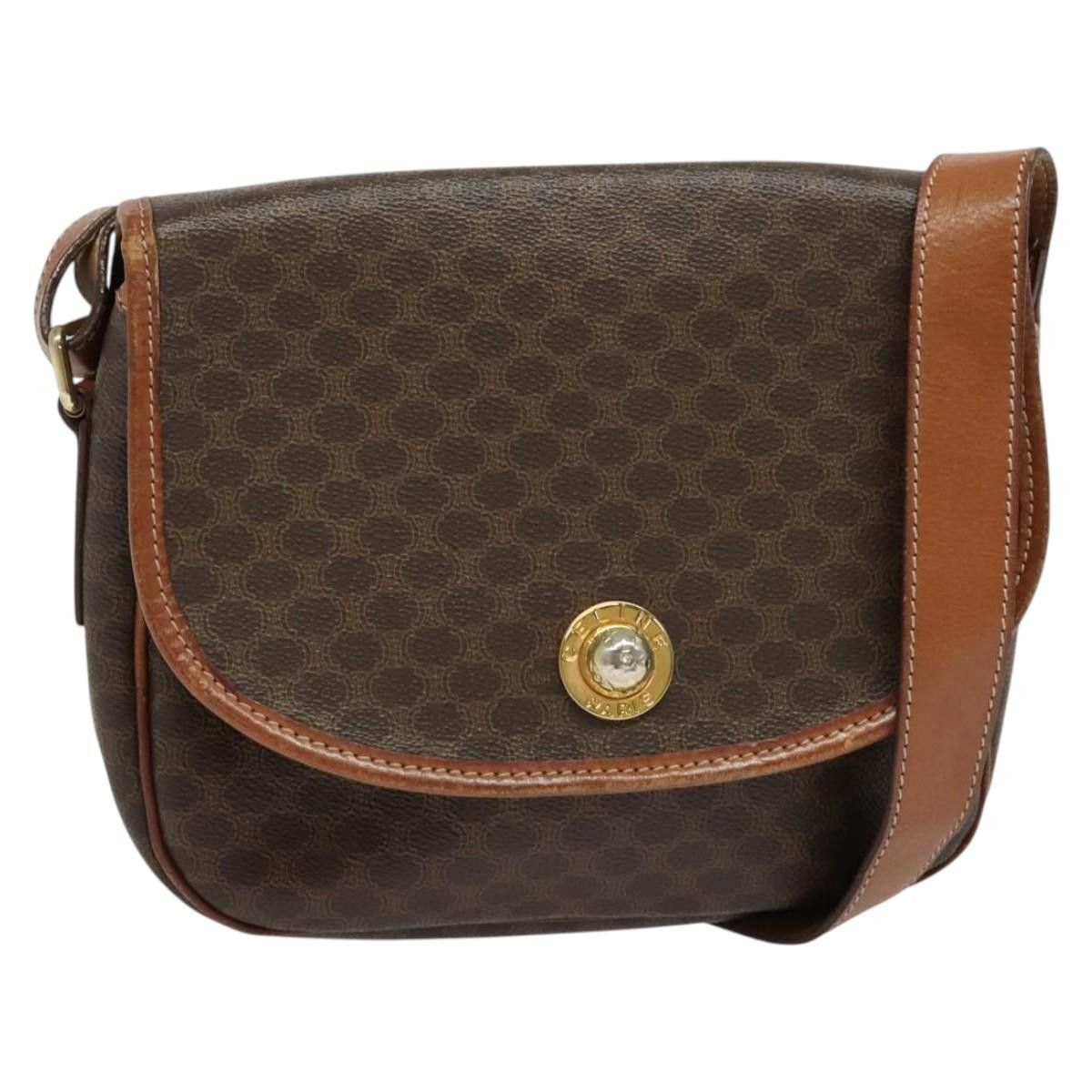 Celine CELINE Macadam Canvas Shoulder Bag Pvc Leather Brown Gold Size ONE SIZE - 1 Thumbnail