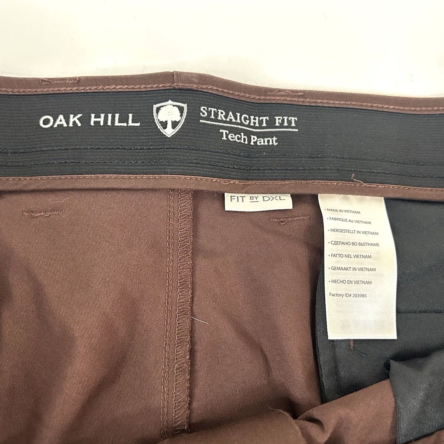 Vintage Oak Hill 48 x 26 Straight Fit Tech Pants Cotton Blend Brown Flat Front Casual Mens Pants Size US 32 / EU 48 - 3 Thumbnail