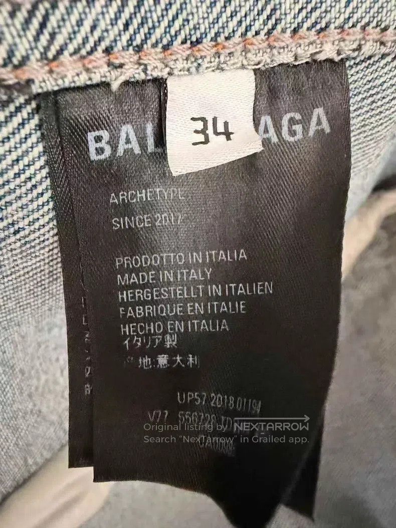 Balenciaga Balenciaga Collar Embroidered Logo Denim Jacket Size XXS / US 00 / IT 34 - 4 Thumbnail