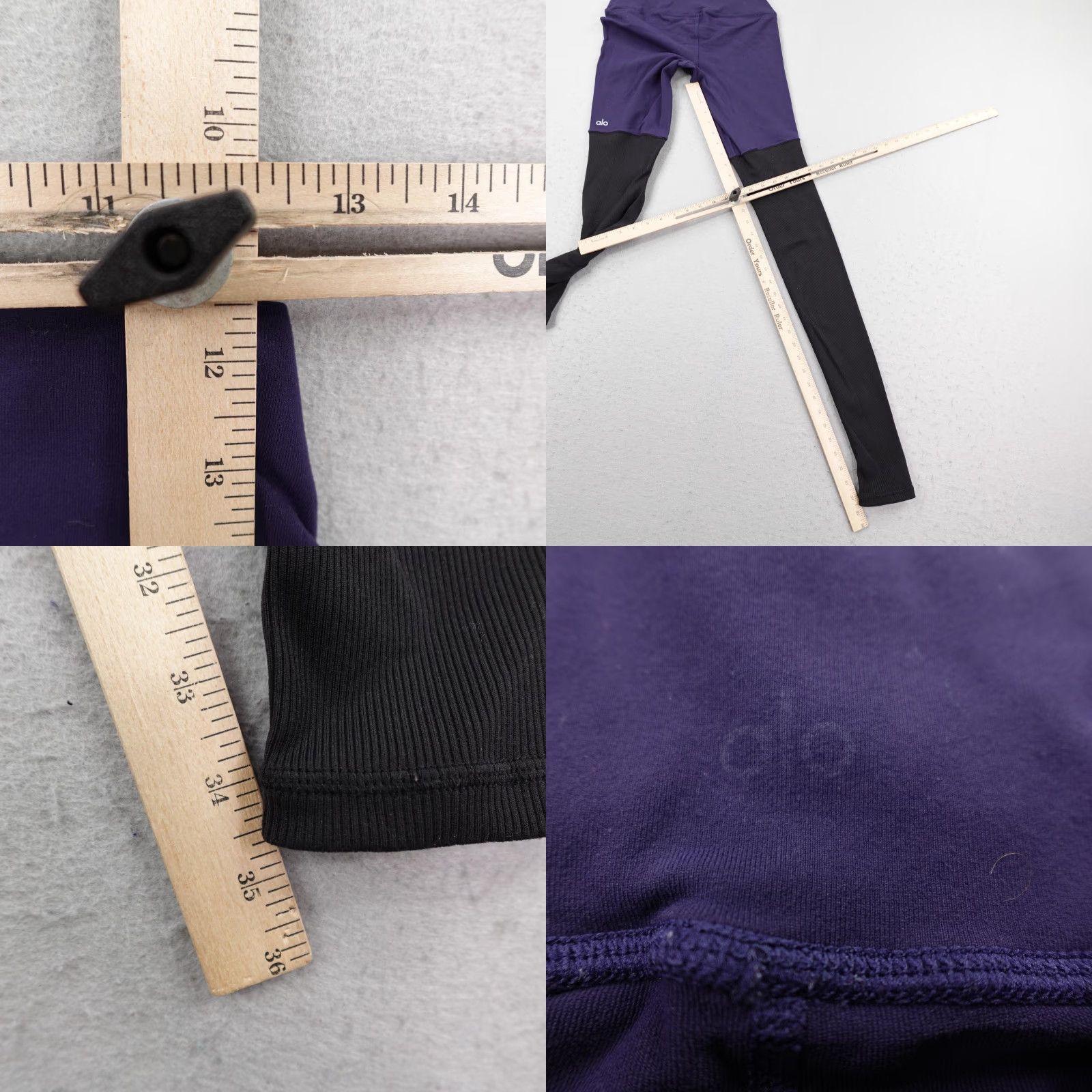 Alo Yoga Alo Yoga Leggings Womens Medium Blue Black Goddess Thermal Athletic Gym Size 32" / US 10 / IT 46 - 8 Thumbnail