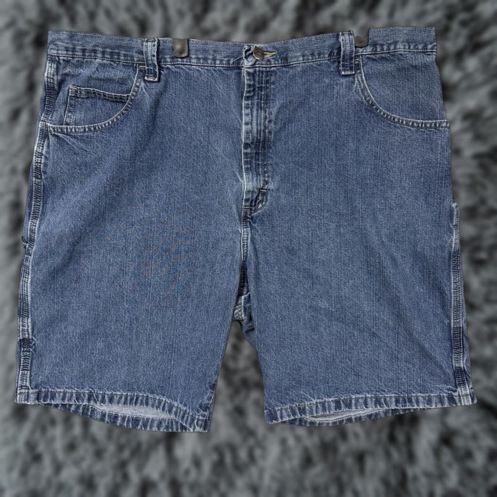 Wrangler Wrangler Cargo Shorts Mens 42 Blue Denim Relaxed Fit Utility Workwear Pockets Size US 44 / EU 60 - 1 Thumbnail