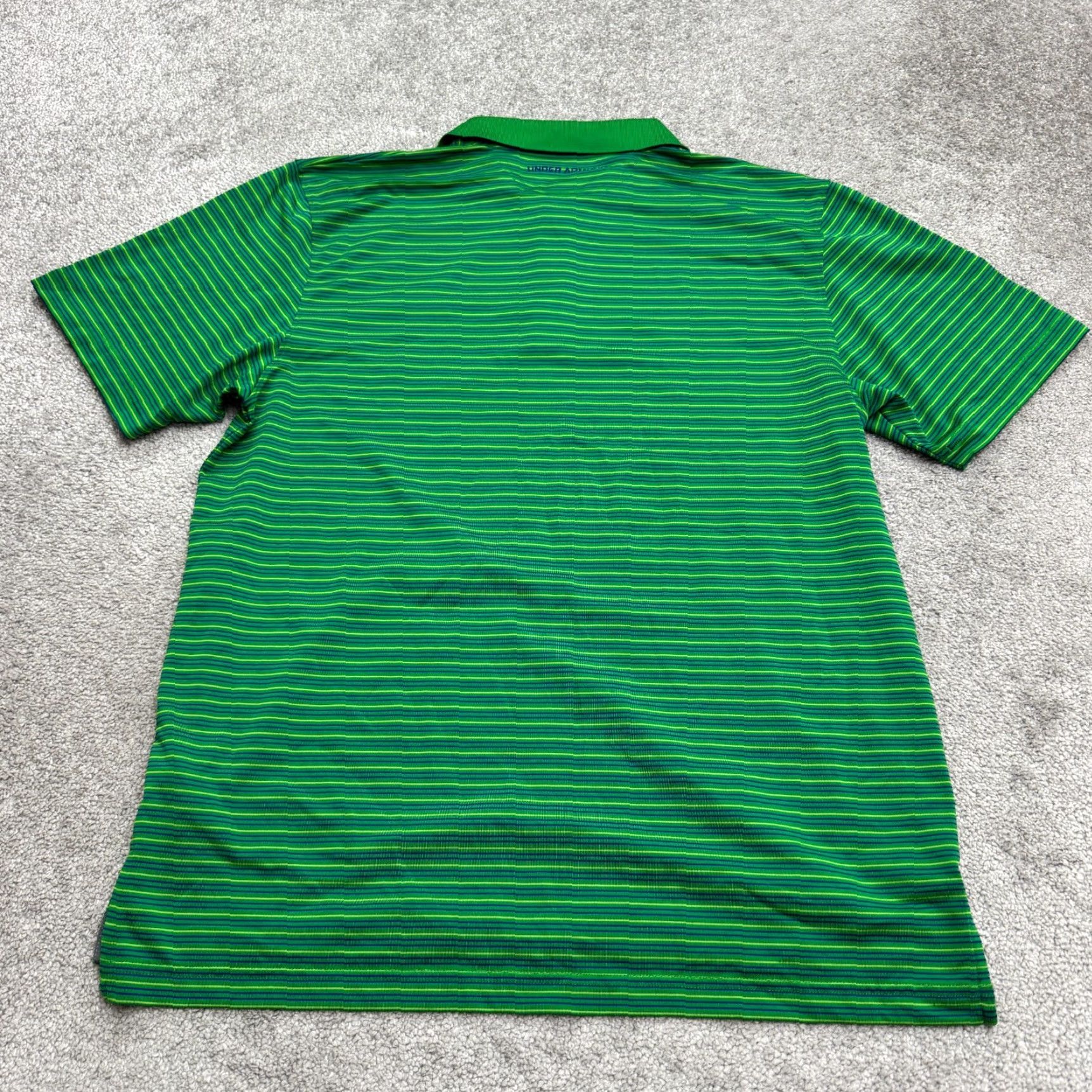 Under Armour Under Armour Polo Shirt Mens L Green Striped HeatGear Relaxed Fit Casual Golf Tennis Walking Short Sleeve 90s Classic Outdoor Mens Size US L / EU 52-54 / 3 - 2 Thumbnail