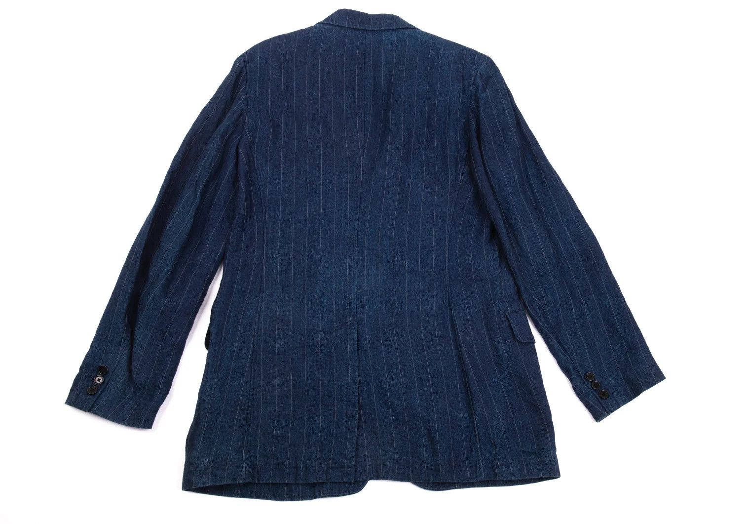 Yohji Yamamoto Yohji Yamamoto Indigo Dyed Linen Stripe Jacket Size US M / EU 48-50 / 2 - 16 Thumbnail